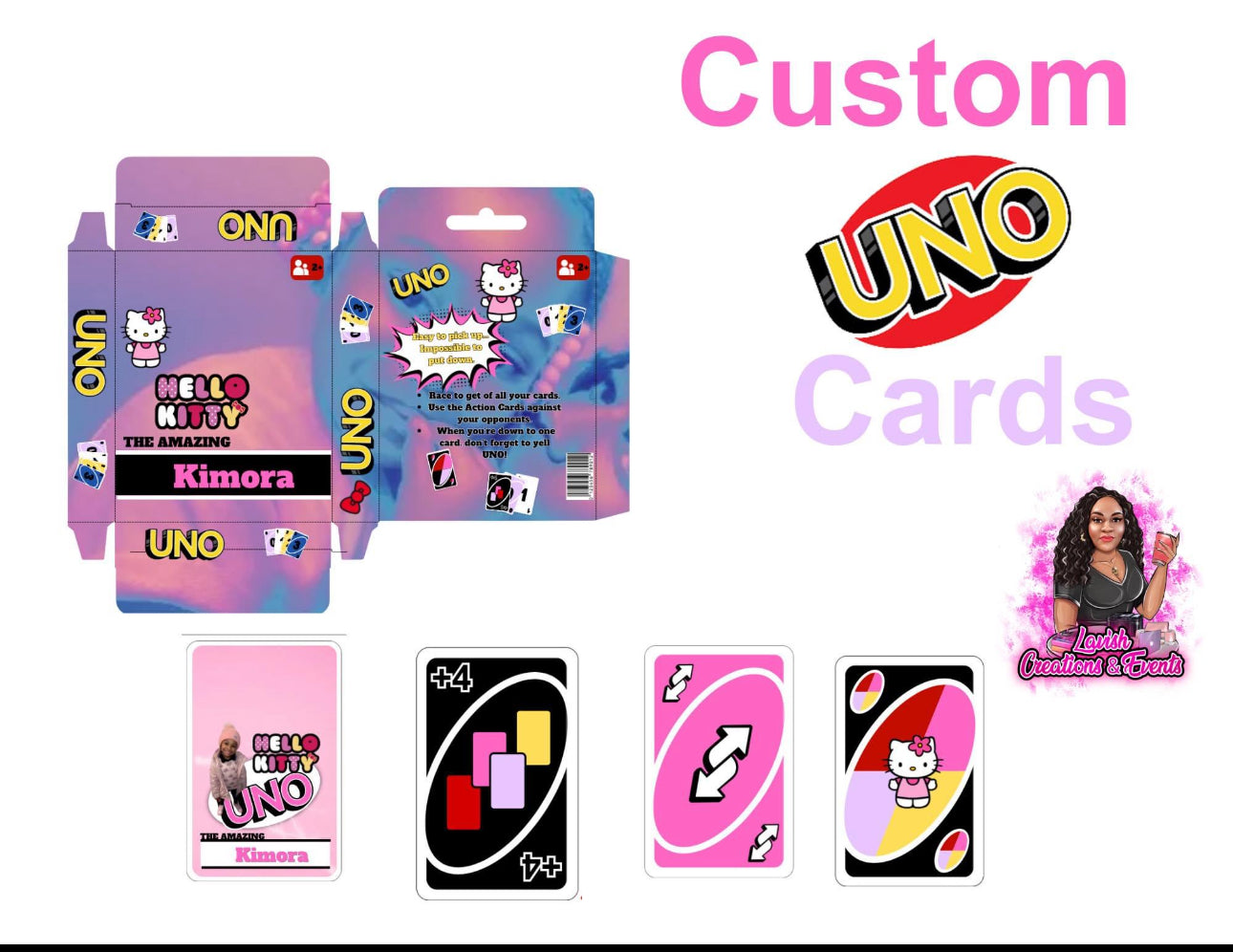 UNO cards & box template (Editable) Digital Download