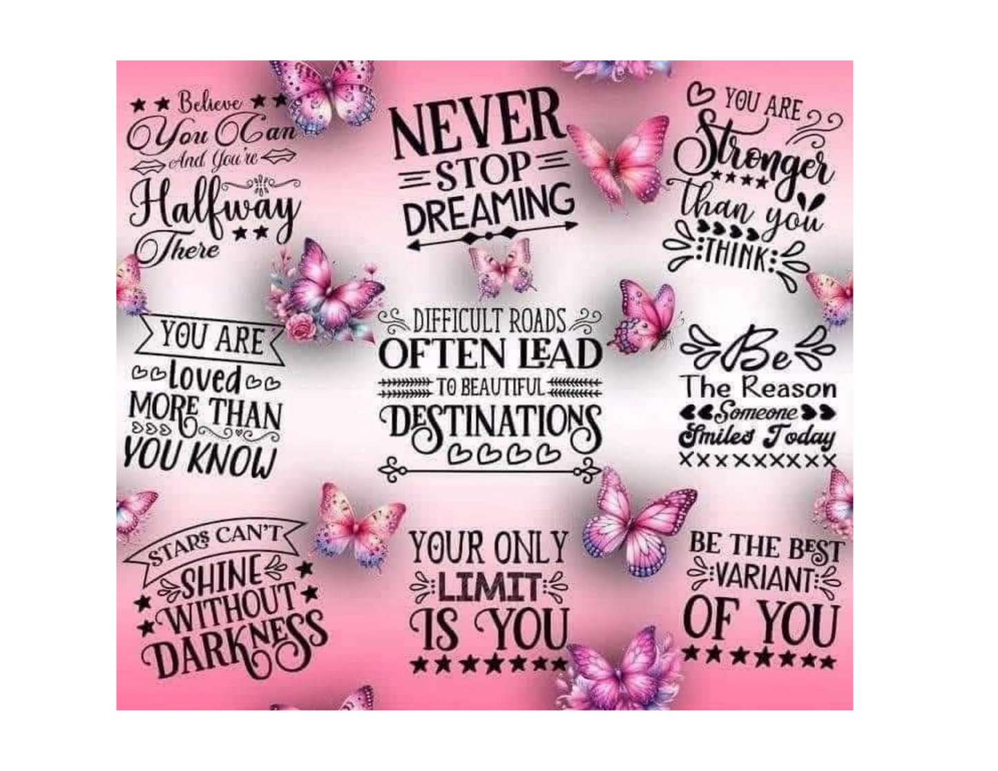 Affirmation 20oz Tumbler Wrap ( PNG download in Canva) Sublimation