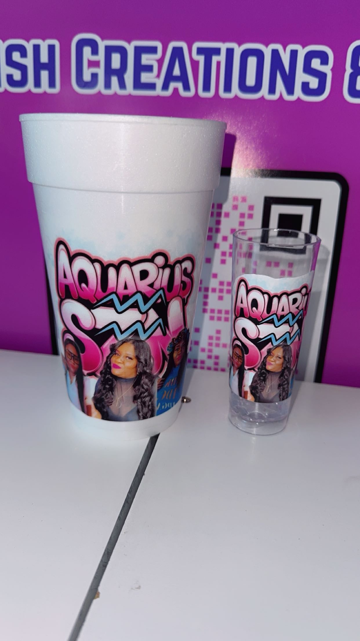 10 Styrofoam cups & 10 plastic shot glasses
