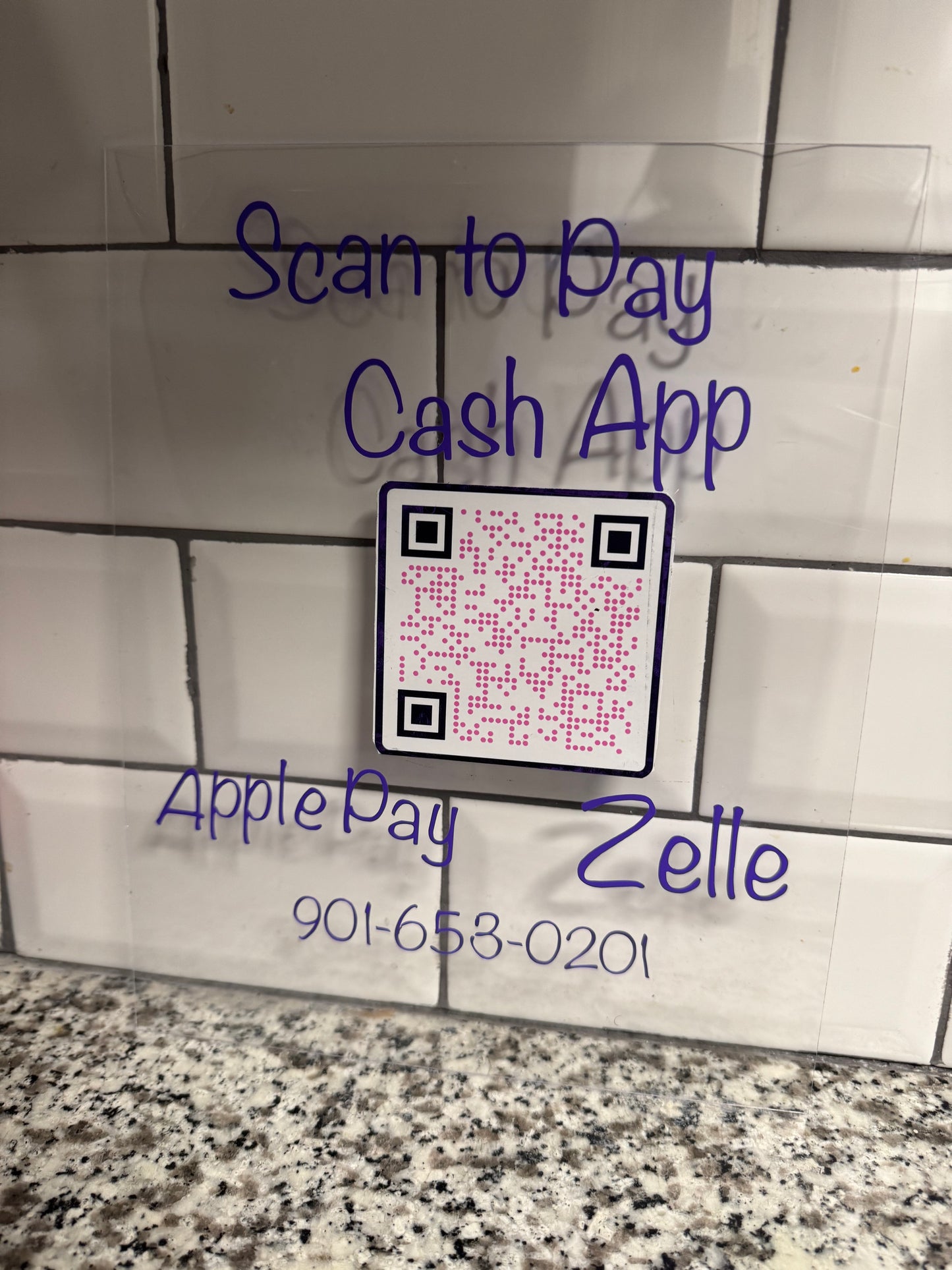 Scan to Pay acrylic sign