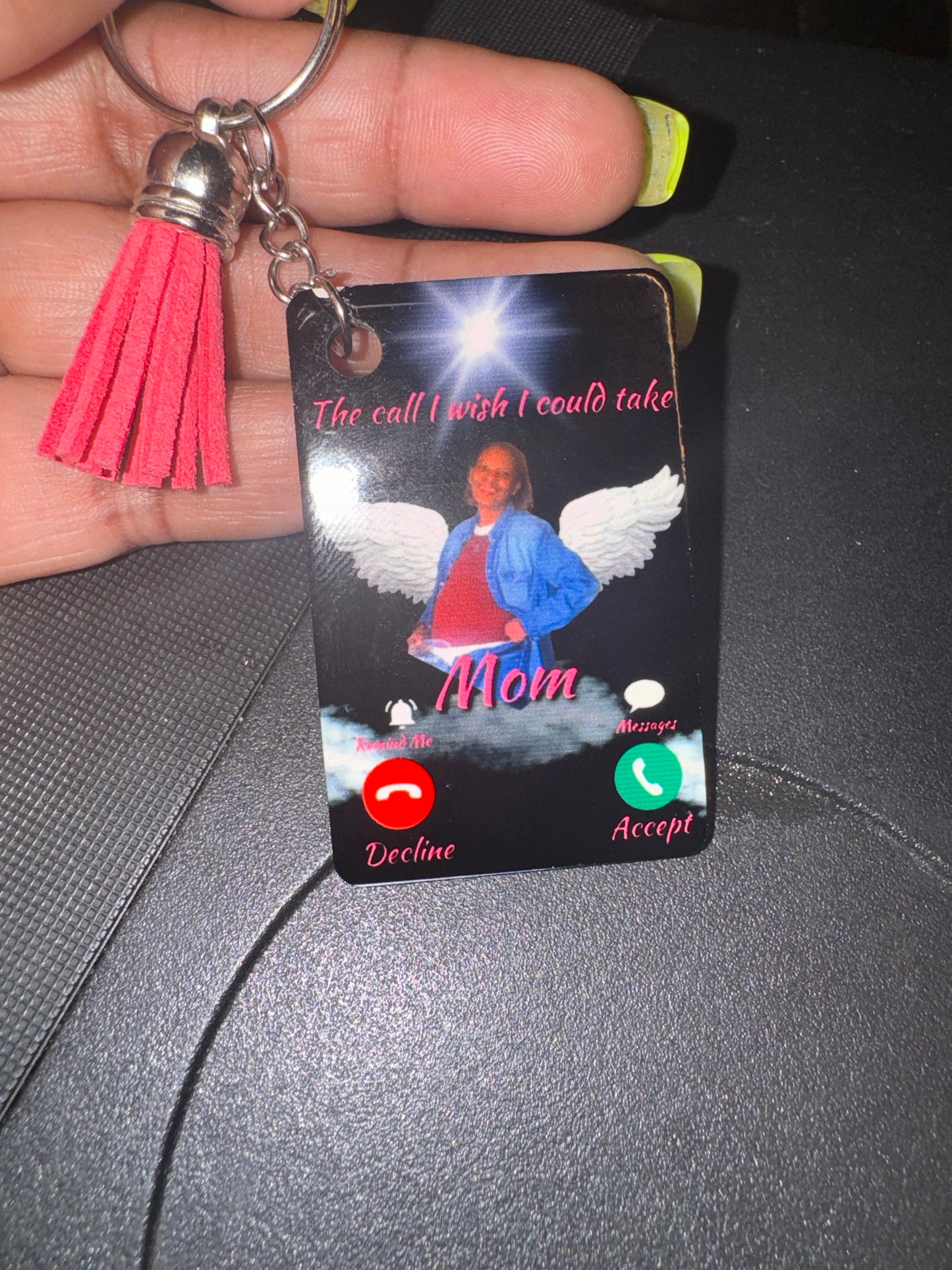 Phone Call Memorial Keychain ( double sided)