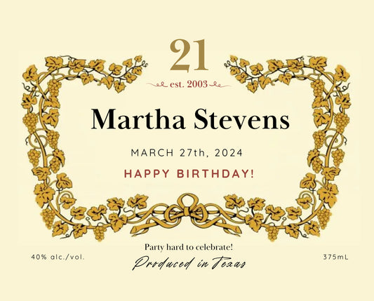 Hennessy Labels (editable in canva) 3.2x2.6
