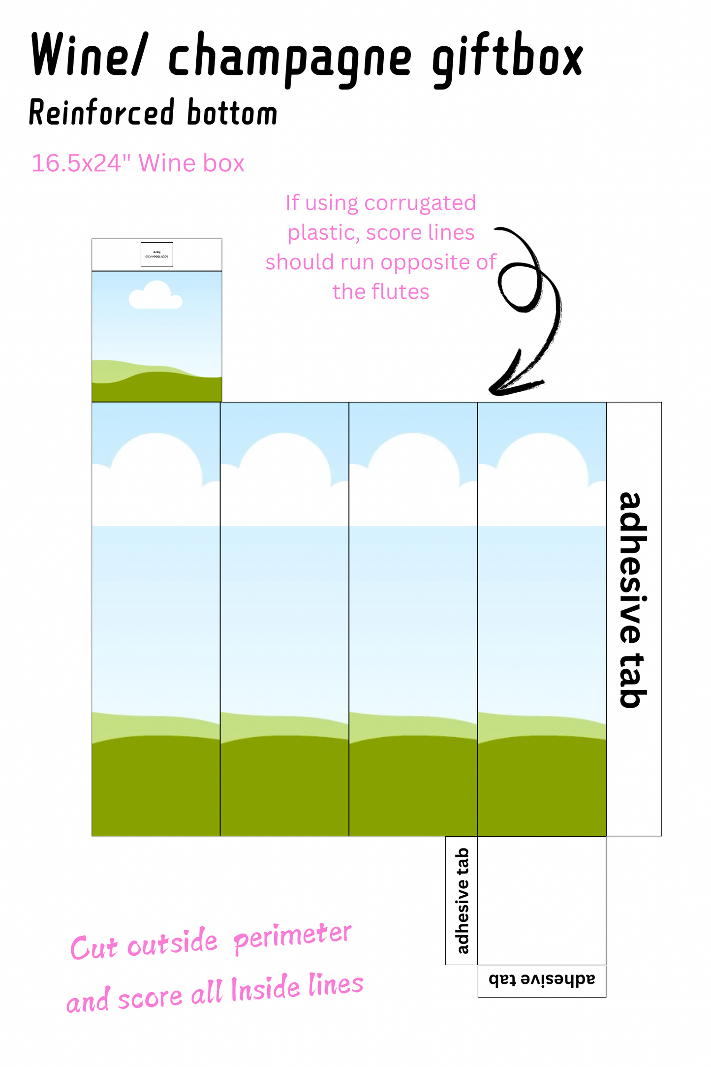 Wine Glass Box Template(editable)
