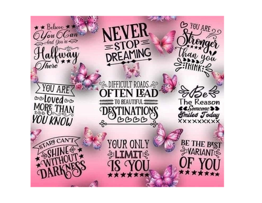Affirmation 20oz Tumbler Wrap ( PNG download in Canva) Sublimation