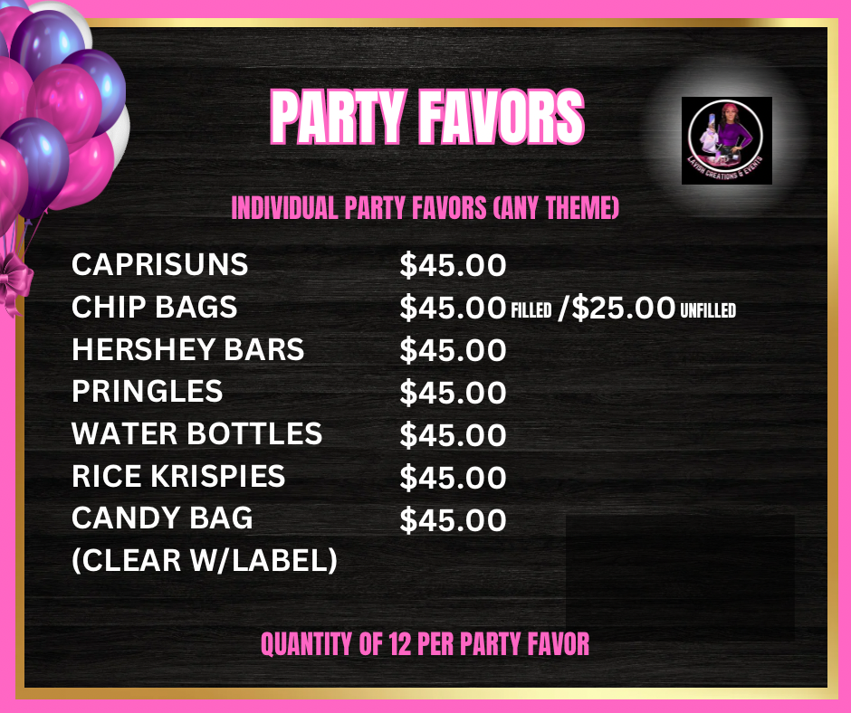 Custom Individual Party Favors