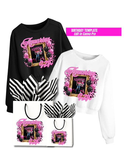 Pink Cheetah Birthday Template