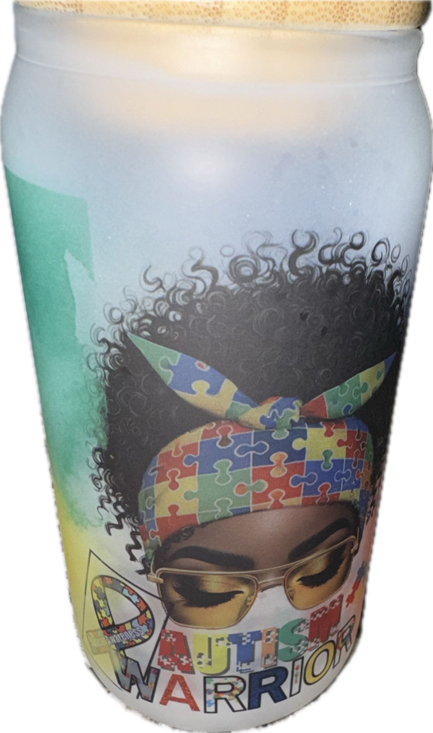 16oz Matte Glass Cup w/lid (Sublimation)